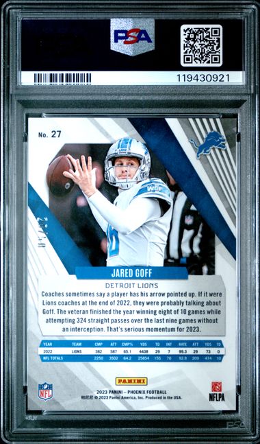 2023 PANINI PHOENIX #27 JARED GOFF FIRE AND ICE SEISMIC