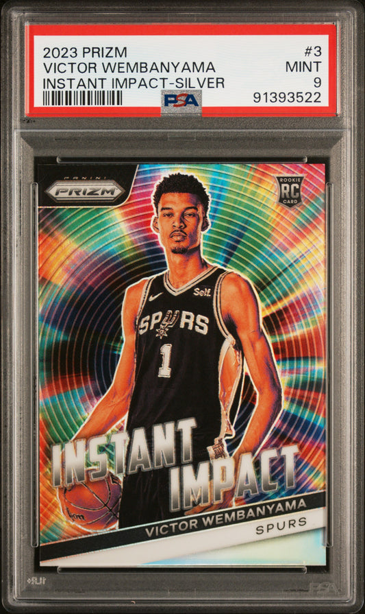 2023 Panini Prizm Instant Impact #3 Victor Wembanyama - Silver PSA 9