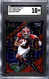 2023 Panini Select Draft Picks Jahmyr Gibbs Red Lazer Prizm SGC 10