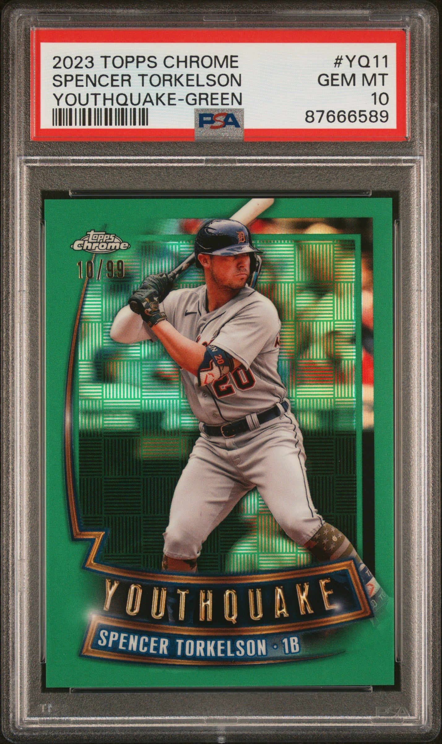 2023 Topps Chrome Youthquake #YQ11 Spencer Torkelson Youthquake-Green PSA 10