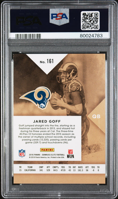 2016 Panini Donruss Elite #161 Jared Goff Red PSA 9