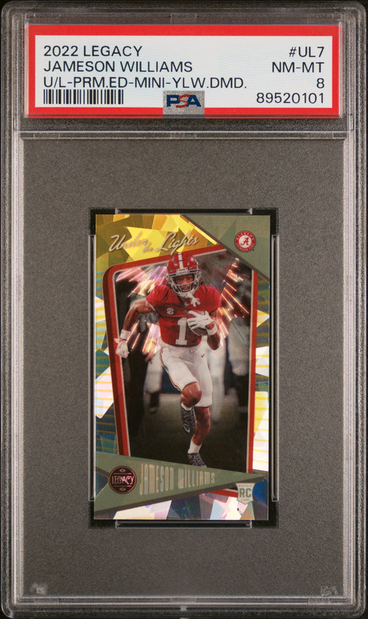 2022 Panini Legacy Under The Lights #UL7 Jameson Williams /10 PSA 8