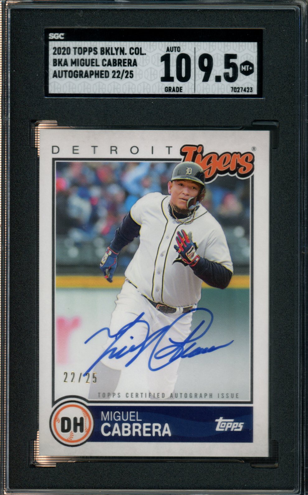 2020 Topps BKLYN. Col Miguel Cabrera Auto SGC 10