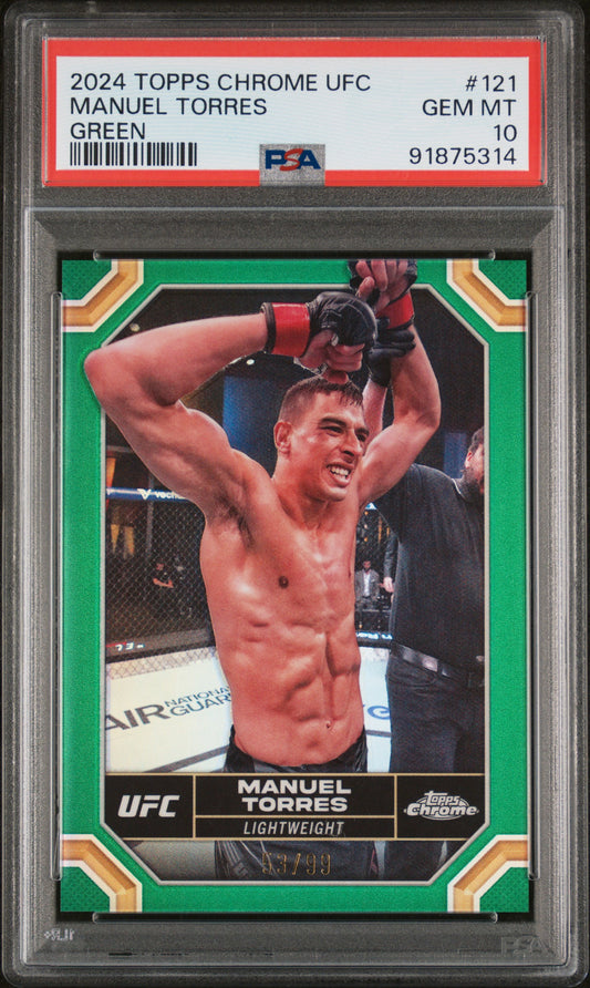 2024 Topps Chrome Ufc #121 Manuel Torres Green PSA 10