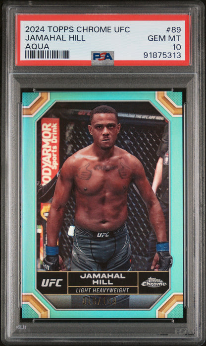 2024 Topps Chrome Ufc #89 Jamahal Hill Aqua PSA 10