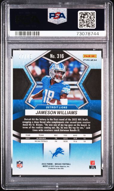 2022 PANINI MOSAIC #316 JAMESON WILLIAMS PURPLE MOSAIC