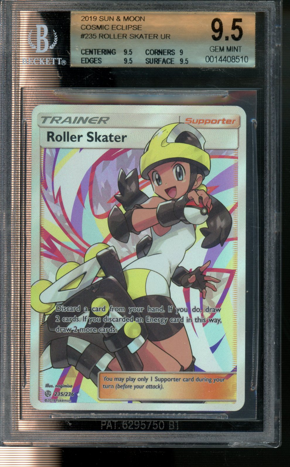 2019 Sun & Moon Cosmic Eclipse #235 Roller Skater UR BGS 9.5