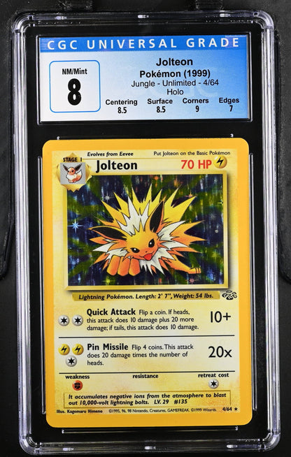 1999 Jolteon #4 Jungle Unlimited 4/64 Holo CGC 8