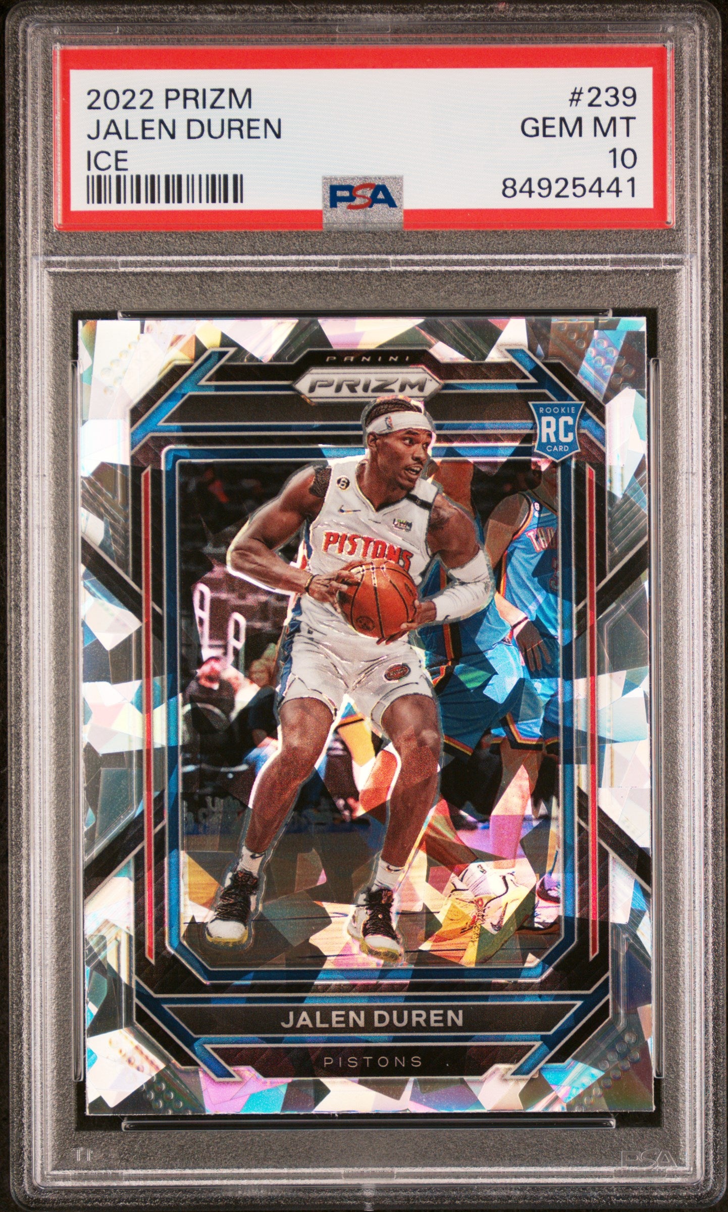 2022 Panini Prizm #239 Jalen Duren Ice PSA 10