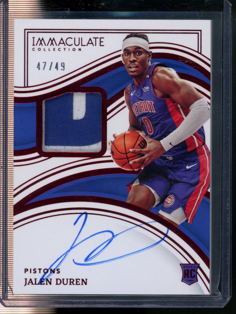 2022-23 Panini- Immaculate Collection #103 Jalen Duren Autograph 47/49