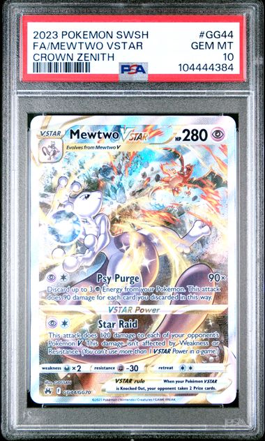 2023 POKEMON SWORD AND SHIELD CROWN ZENITH #GG44 FA/MEWTWO VSTAR CROWN ZENITH