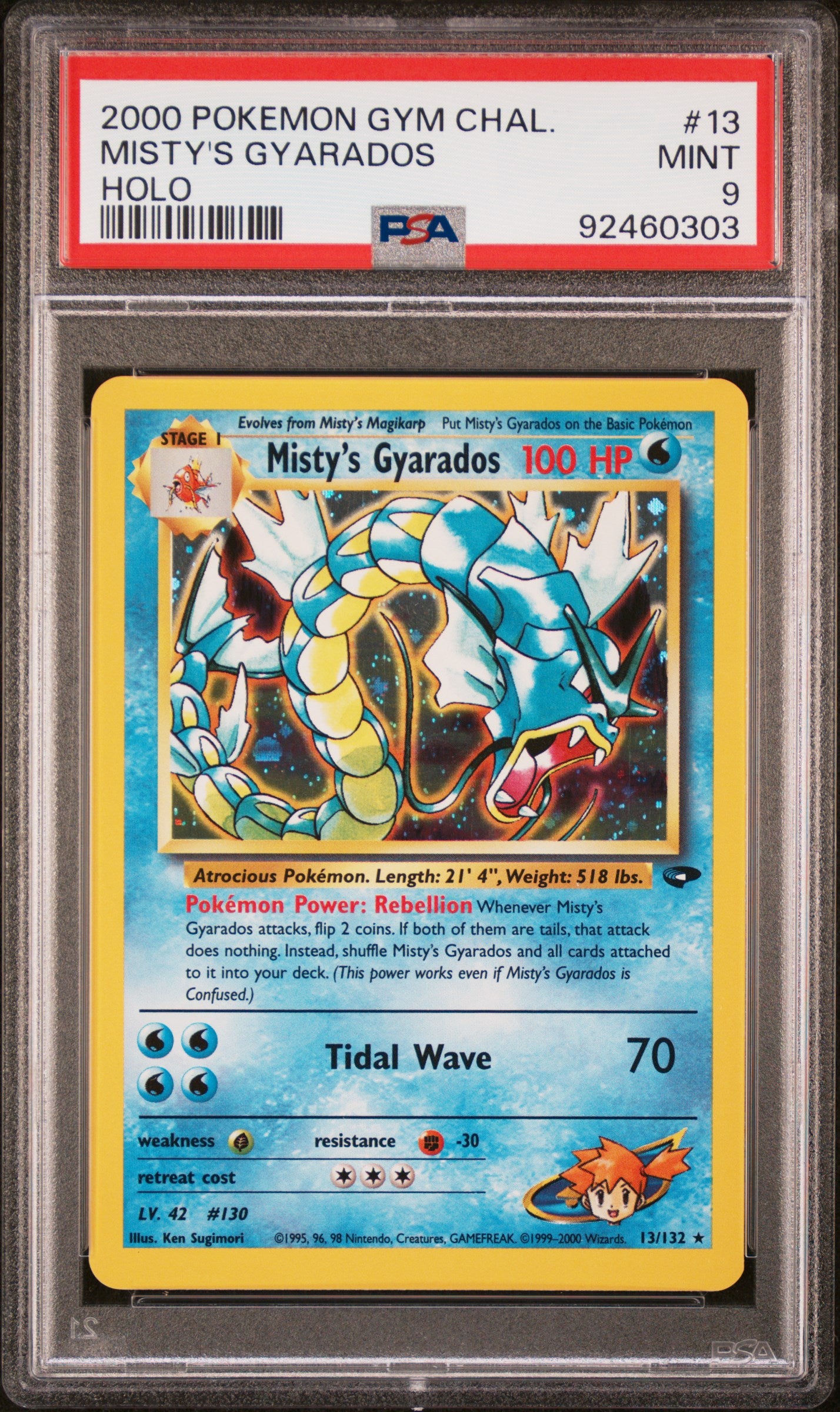 2000 Pokemon Gym Challenge #13 Misty'S Gyarados Holo PSA 9