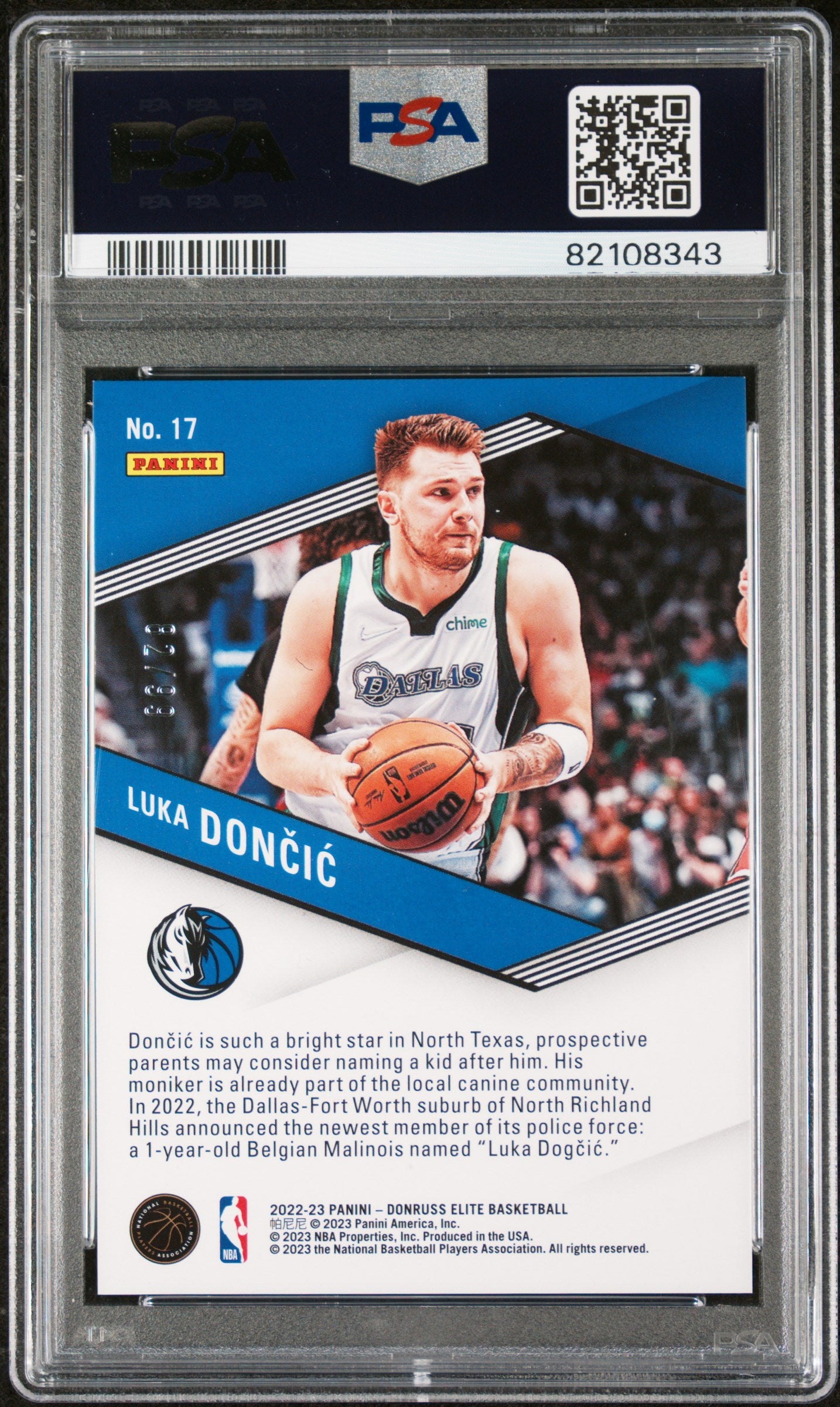 2022 Panini Donruss Elite Spellbound #17 Luka Doncic Spellbound-Blue PSA 9