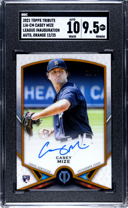 2021 Topps Tribute #LIA-CM Casey Mize League Inauguration Auto. Orange SGC 9.5