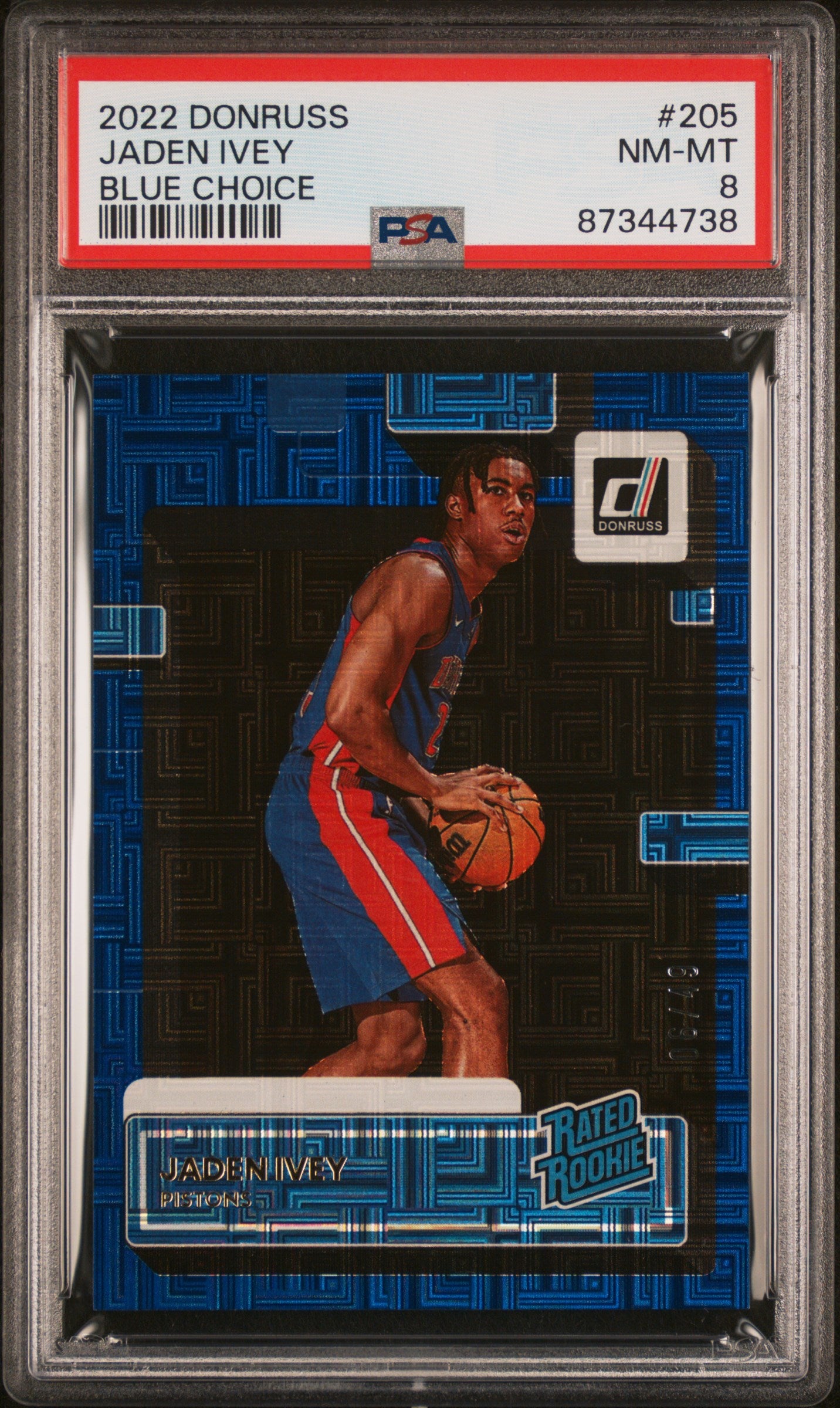 2022 Panini Donruss #205 Jaden Ivey Blue Choice PSA 8