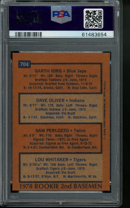 1978 Topps #704 Rookie 2nd Basemen PSA 8