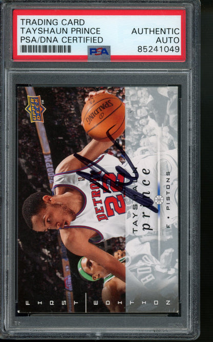 2008-09 Upper Deck #53 Tayshaun Prince PSA Authentic Auto.