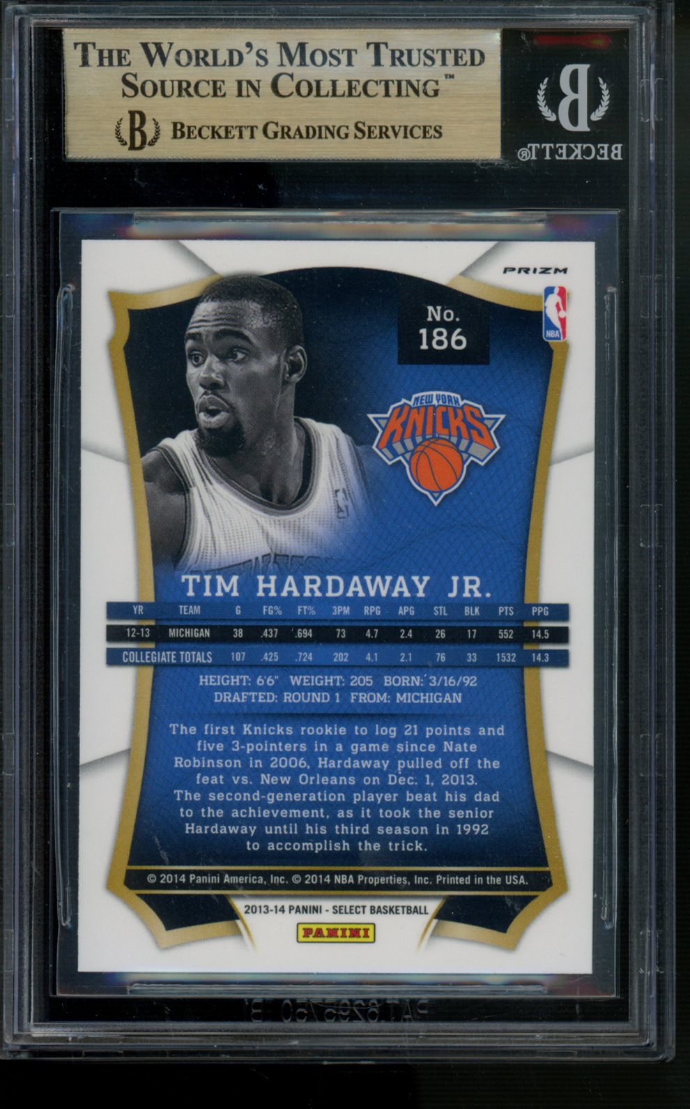 2013-14 Panini Select #186 Tim Hardaway Jr. BGS 10