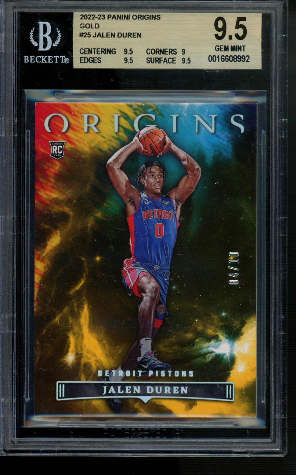 2022-23 Panini Origins #25 Jalen Duren BGS 9.5 -Gold /10