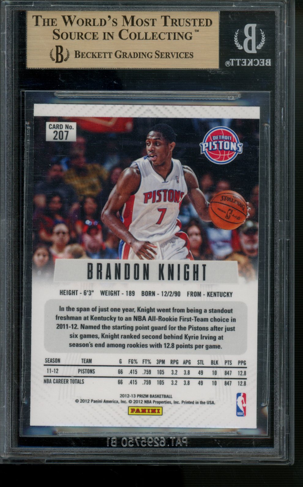 2012-13 Panini Prizm #207 Brandon Knight BGS 9.5