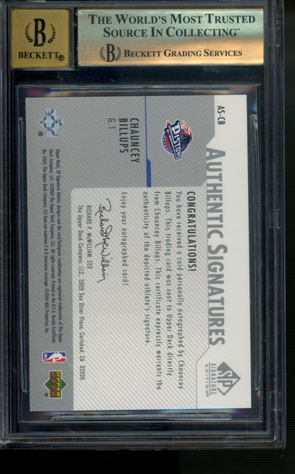 2003-04 SP Signature #AS-CB Chauncey Billups Authentic Auto. BGS 9.5