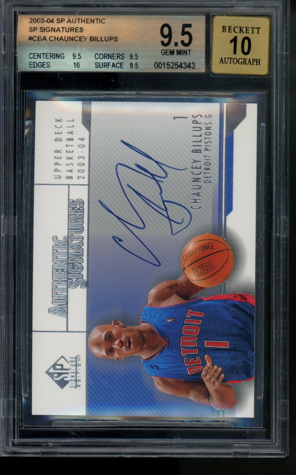 2003-04 SP Signature #AS-CB Chauncey Billups Authentic Auto. BGS 9.5