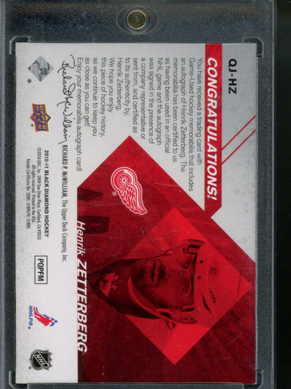 2010-11 Upper Deck Black Diamond #QJ-HZ Henrik Zetterberg Jerseys Quad