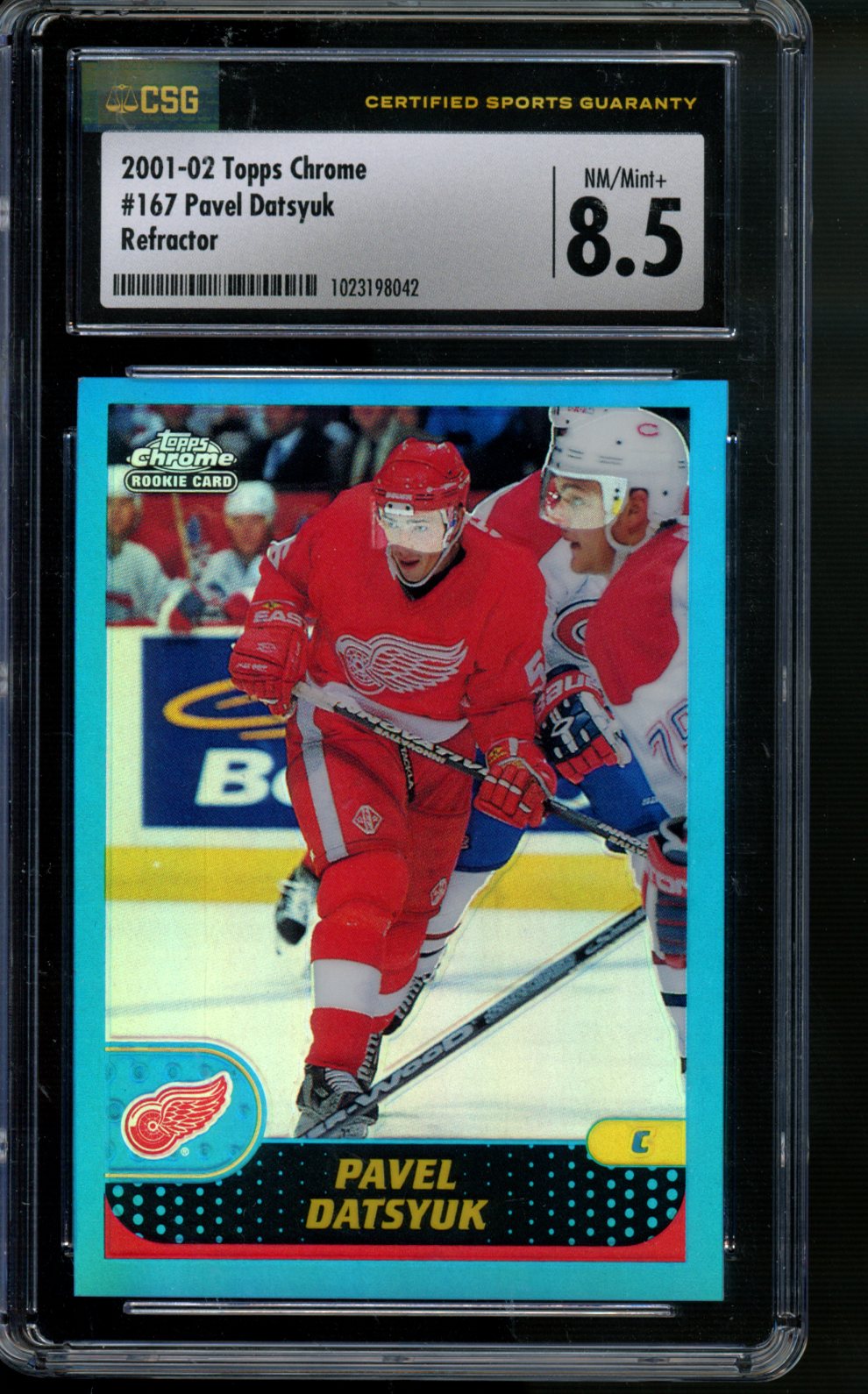 2001-02 Topps Chrome #167 Pavel Datsyuk Refractors CSG 8.5