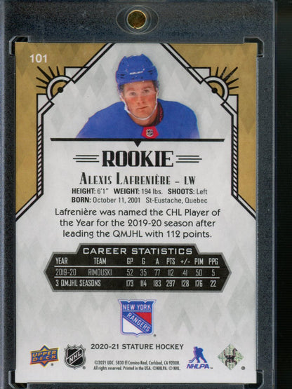 2020-21 UD Stature Hockey #101 Alexis Lafreniere /45