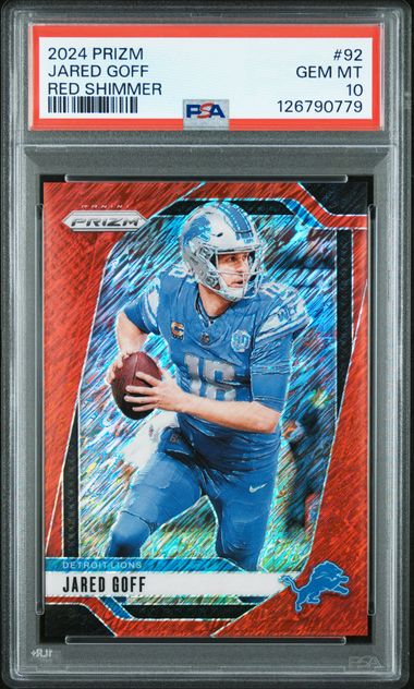 2024 PANINI PRIZM #92 JARED GOFF RED SHIMMER