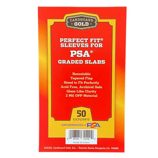 Cardboard Gold: Perfect Fit Sleeves For PSA Graded Slabs W/ PSA LOGO (50ct)