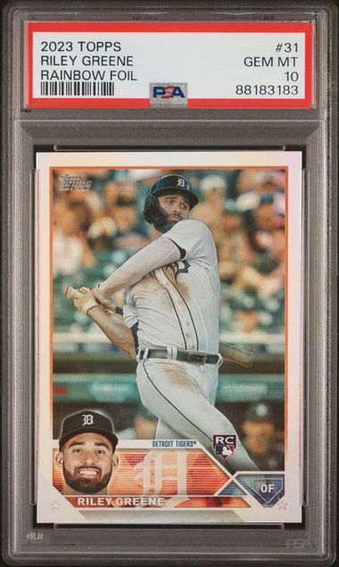 2023 TOPPS #31 RILEY GREENE RAINBOW FOIL