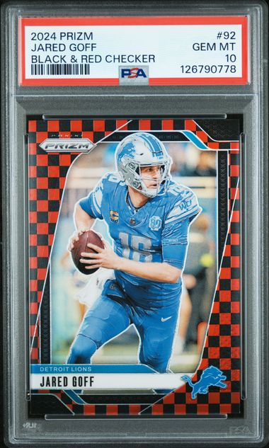 2024 PANINI PRIZM #92 JARED GOFF BLACK & RED CHECKER