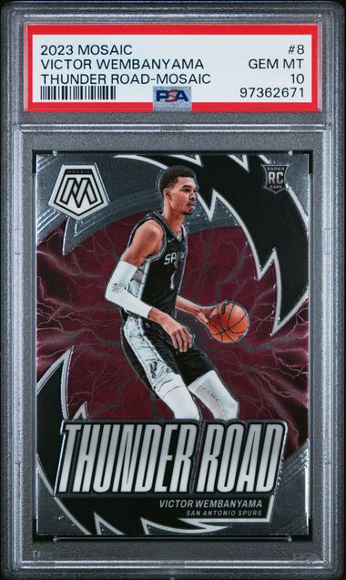 2023 PANINI MOSAIC THUNDER ROAD #8 VICTOR WEMBANYAMA THUNDER ROAD-MOSAIC