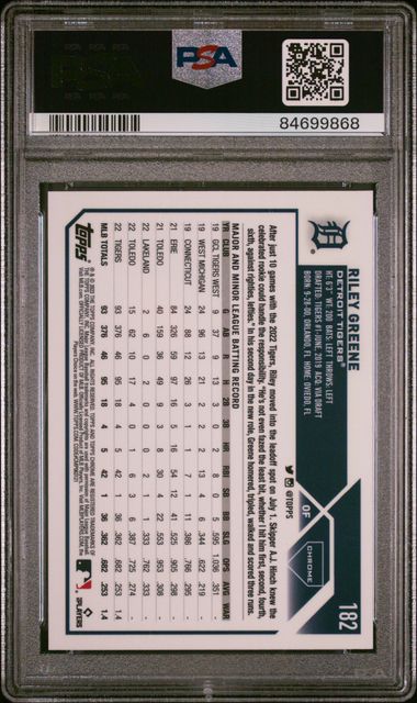 2023 TOPPS CHROME #182 RILEY GREENE MAGENTA SPECKLE