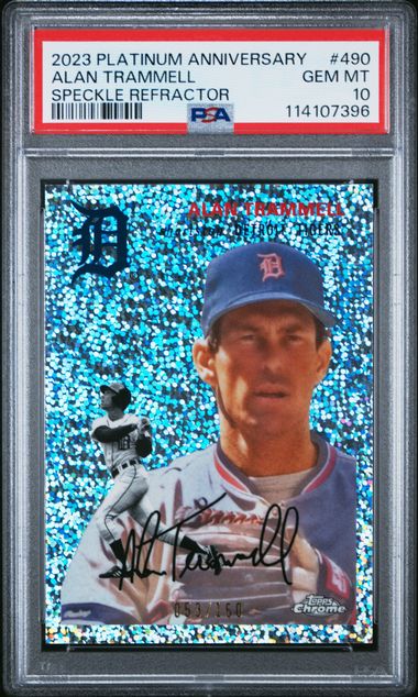 2023 TOPPS CHROME PLATINUM ANNIVERSARY #490 ALAN TRAMMELL SPECKLE REFRACTOR
