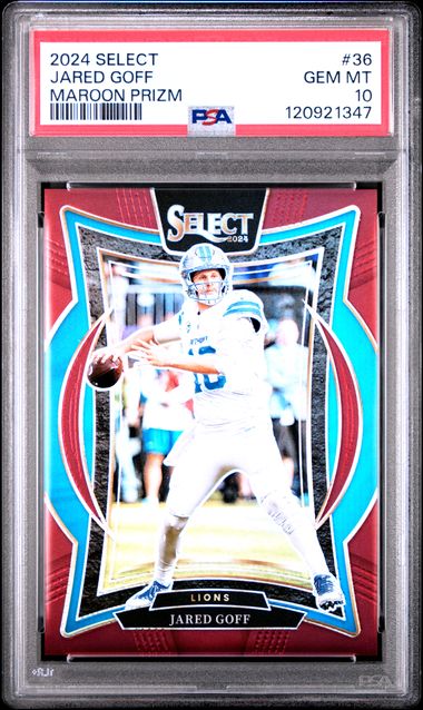 2024 PANINI SELECT #36 JARED GOFF MAROON PRIZM