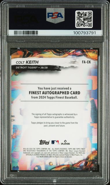 2024 TOPPS FINEST FINEST AUTOGRAPHS #FACK COLT KEITH AUTO-BLUE REFRACTOR
