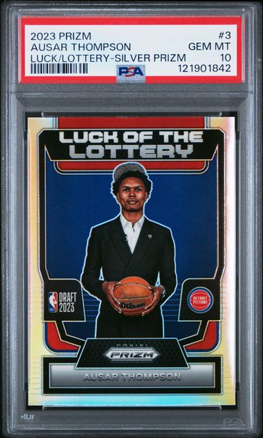 2023 PANINI PRIZM LUCK OF THE LOTTERY #3 AUSAR THOMPSON LUCK/LOTTERY-SILVER PRIZM