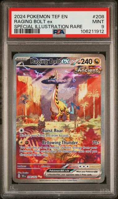 2024 POKEMON TEF EN-TEMPORAL FORCES #208 RAGING BOLT ex SPECIAL ILLUSTRATION RARE