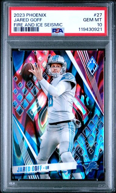 2023 PANINI PHOENIX #27 JARED GOFF FIRE AND ICE SEISMIC