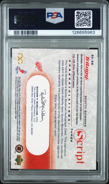 2003 UPPER DECK TRILOGY SCRIPT THREE #S3-SB SCOTTY BOWMAN SCRIPT THREE