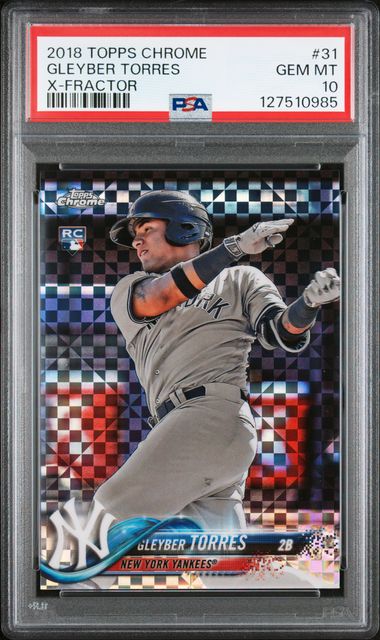 2018 TOPPS CHROME #31 GLEYBER TORRES X-FRACTOR