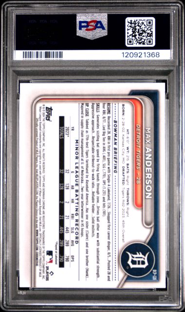 2024 BOWMAN CHROME PROSPECTS #BCP128 MAX ANDERSON CHR PRSPCTS-LUNAR GLOW REF