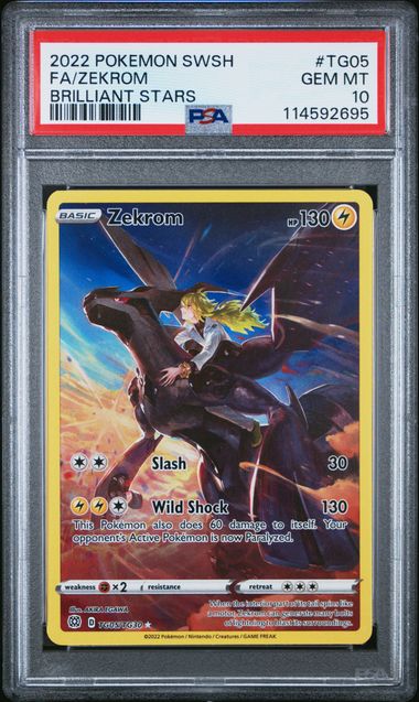2022 POKEMON SWORD & SHIELD BRILLIANT STARS #TG05 FA/ZEKROM BRILLIANT STARS