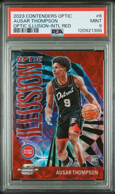 2023 PANINI CONTENDERS OPTIC OPTIC ILLUSION #6 AUSAR THOMPSON OPTIC ILLUSION-INTL RED