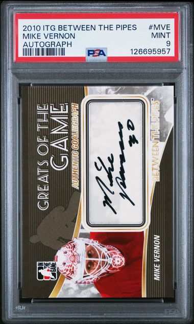 2010 IN THE GAME BETWEEN THE PIPES AUTOGRAPH #MVE MIKE VERNON AUTOGRAPH