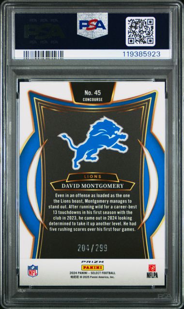 2024 PANINI SELECT #45 DAVID MONTGOMERY TRI-COLOR PRIZM
