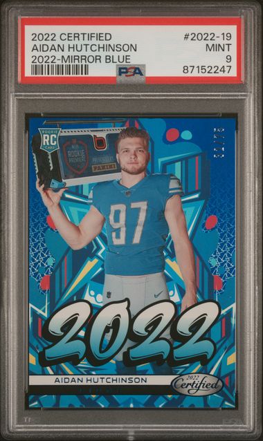 2022 PANINI CERTIFIED 2022 #2022-19 AIDAN HUTCHINSON 2022-MIRROR BLUE