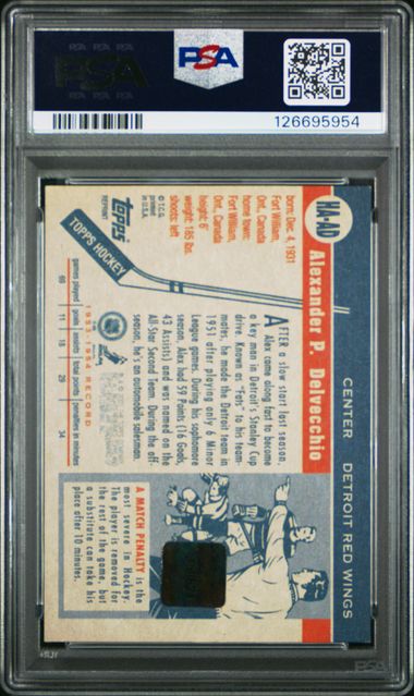 2000 TOPPS HERITAGE CERTIFIED AUTOGRAPH #HA-AD ALEX DELVECCHIO CERTIFIED AUTOGRAPH